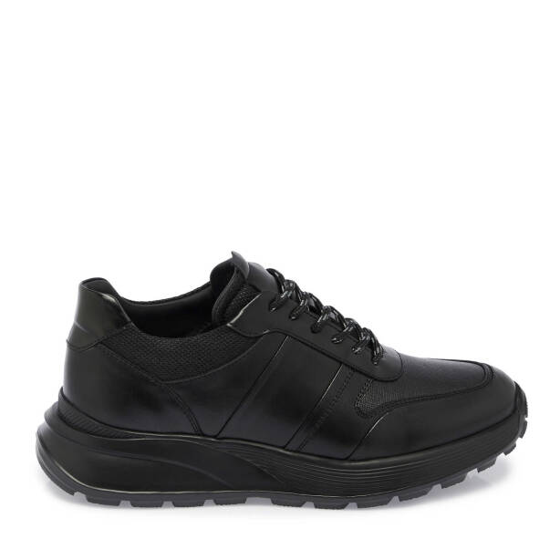 Siyah Deri Erkek Sneaker - E24S1AY57056-A23 - 3