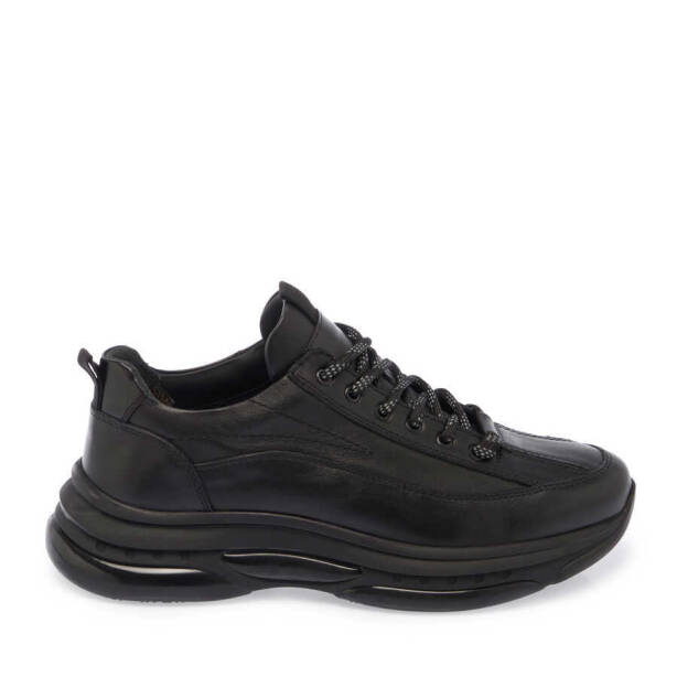 Siyah Deri Erkek Sneaker - E24S1AY57058-A23 - 3