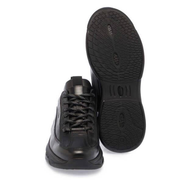 Siyah Deri Erkek Sneaker - E24S1AY57058-A23 - 4