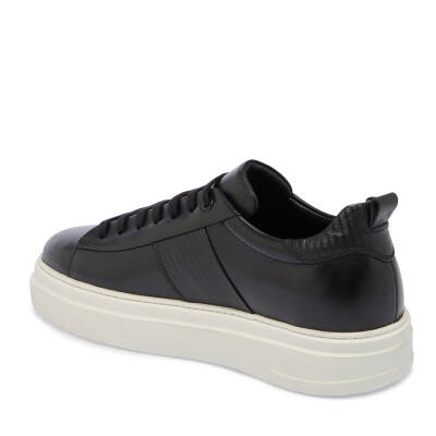 Siyah Deri Erkek Sneaker - E24S1AY57066-A43 - 2