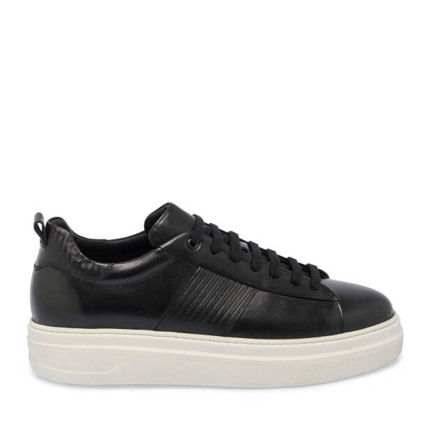 Siyah Deri Erkek Sneaker - E24S1AY57066-A43 - 3