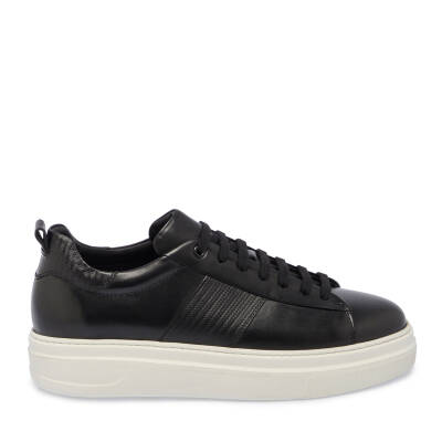 Siyah Deri Erkek Sneaker - E24S1AY57066-A43 - 3