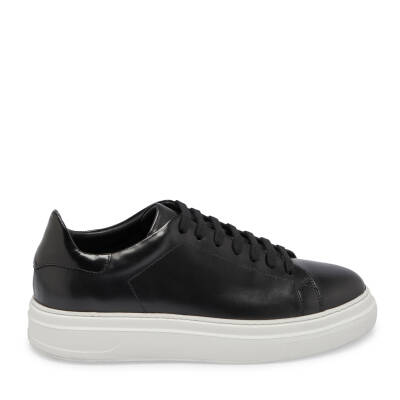 Siyah Deri Erkek Sneaker - E24S1AY57067-A43 - 3