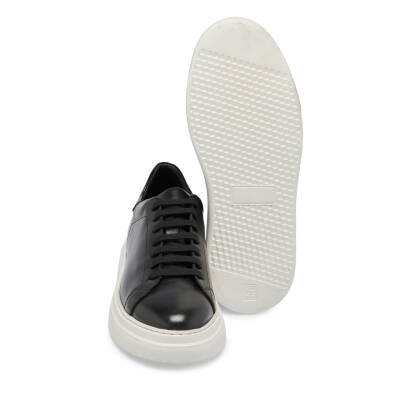 Siyah Deri Erkek Sneaker - E24S1AY57067-A43 - 4