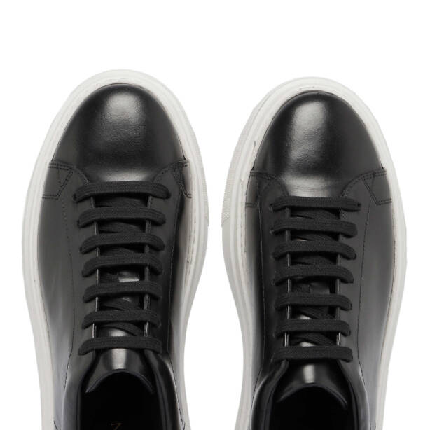 Siyah Deri Erkek Sneaker - E24S1AY57067-A43 - 5