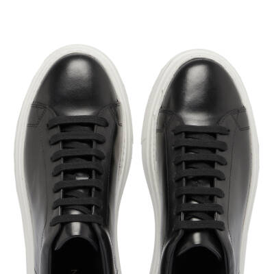 Siyah Deri Erkek Sneaker - E24S1AY57067-A43 - 5