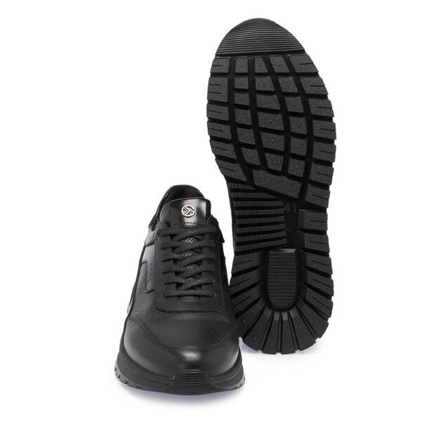 Siyah Deri Erkek Sneaker - E24S1AY57077-A23 - 4