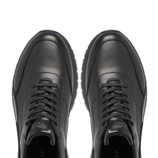Siyah Deri Erkek Sneaker - E24S1AY57077-A23 - 5