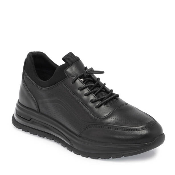 Siyah Deri Erkek Sneaker - E24S1AY57078-A23 - 1