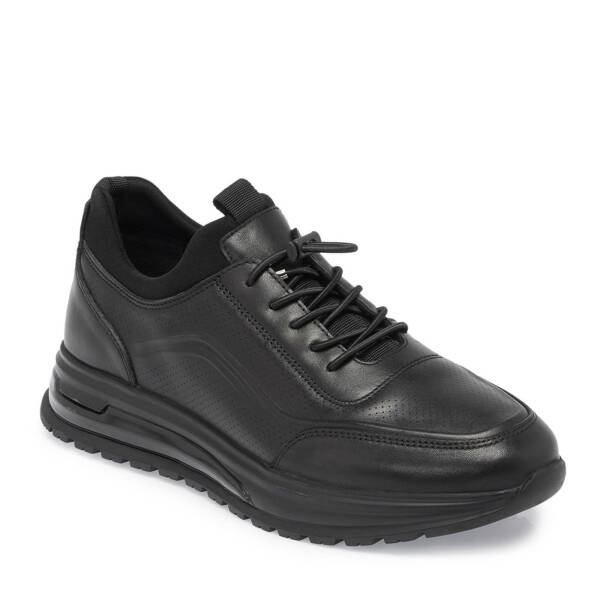 Siyah Deri Erkek Sneaker - E24S1AY57078-A23 - 1