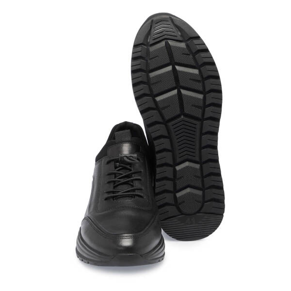 Siyah Deri Erkek Sneaker - E24S1AY57078-A23 - 4