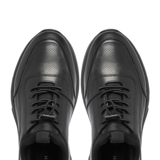 Siyah Deri Erkek Sneaker - E24S1AY57078-A23 - 5