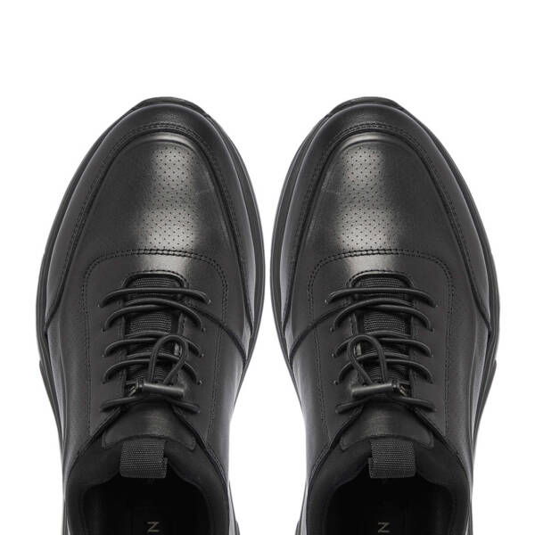 Siyah Deri Erkek Sneaker - E24S1AY57078-A23 - 5