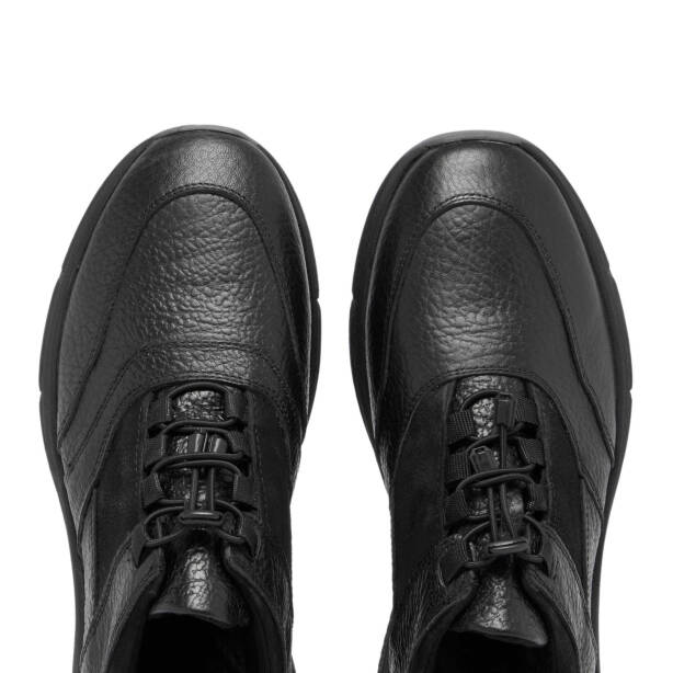 Siyah Deri Erkek Sneaker - E24S1AY57094-A23 - Tergan