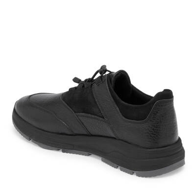  Siyah Deri Erkek Sneaker - E24S1AY57094-A23 - 2