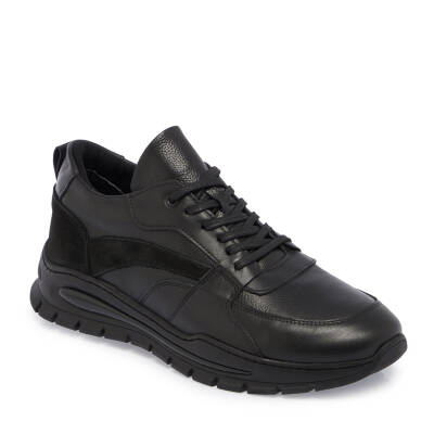 Siyah Deri Erkek Sneaker - E24S1AY57095-A23 