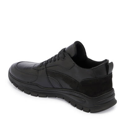 Siyah Deri Erkek Sneaker - E24S1AY57095-A23 - 2