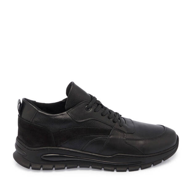 Siyah Deri Erkek Sneaker - E24S1AY57095-A23 - 3