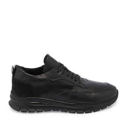 Siyah Deri Erkek Sneaker - E24S1AY57095-A23 - 3
