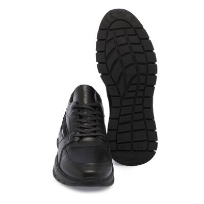 Siyah Deri Erkek Sneaker - E24S1AY57095-A23 - 4