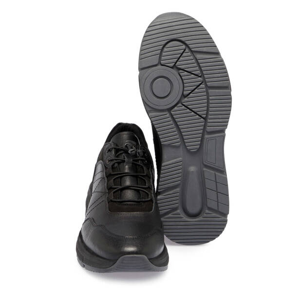 Siyah Deri Erkek Sneaker - E24S1AY57096-A23 - 4