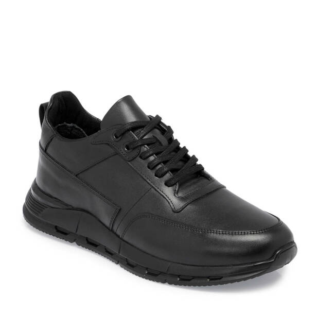 Siyah Deri Erkek Sneaker - E24S1AY57097-A23 