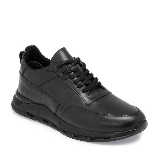 Siyah Deri Erkek Sneaker - E24S1AY57097-A23 - 1