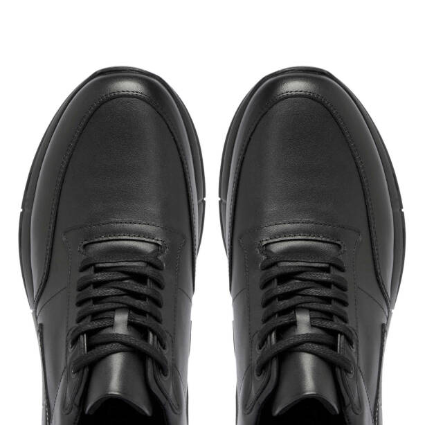 Siyah Deri Erkek Sneaker - E24S1AY57097-A23 - 5