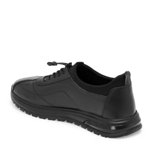 Siyah Deri Erkek Sneaker - E24S1AY57099-A23 - 2