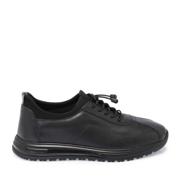 Siyah Deri Erkek Sneaker - E24S1AY57099-A23 - 3