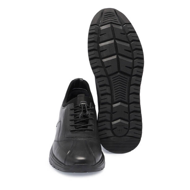 Siyah Deri Erkek Sneaker - E24S1AY57099-A23 - 4
