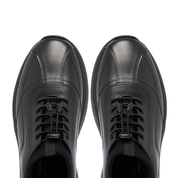 Siyah Deri Erkek Sneaker - E24S1AY57099-A23 - 5