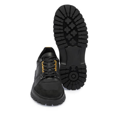 Siyah Deri Erkek Sneaker - E24S1AY57100-A23 - 4