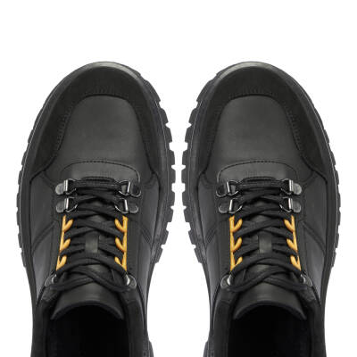 Siyah Deri Erkek Sneaker - E24S1AY57100-A23 - 5