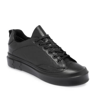Siyah Deri Erkek Sneaker - E24S1AY57136-A23 - 1