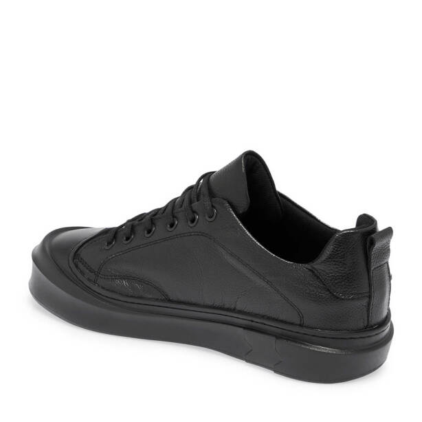 Siyah Deri Erkek Sneaker - E24S1AY57136-A23 - 2