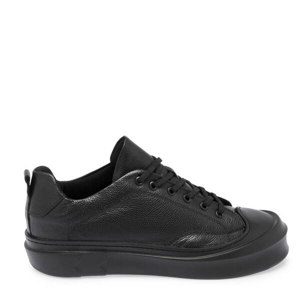 Siyah Deri Erkek Sneaker - E24S1AY57136-A23 - 3