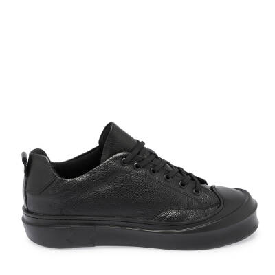 Siyah Deri Erkek Sneaker - E24S1AY57136-A23 - 3