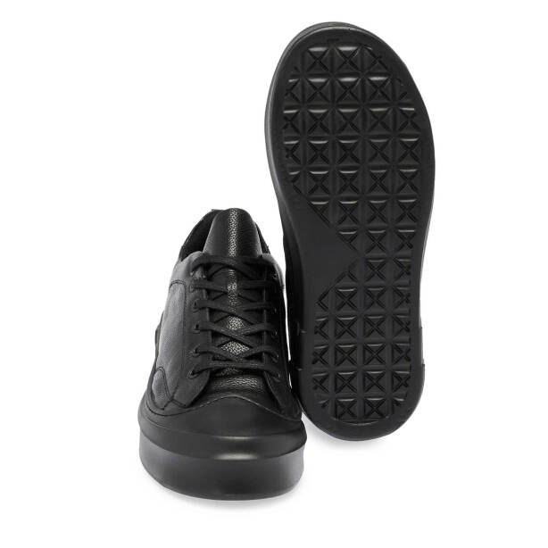 Siyah Deri Erkek Sneaker - E24S1AY57136-A23 - 4