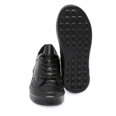 Siyah Deri Erkek Sneaker - E24S1AY57136-A23 - 4