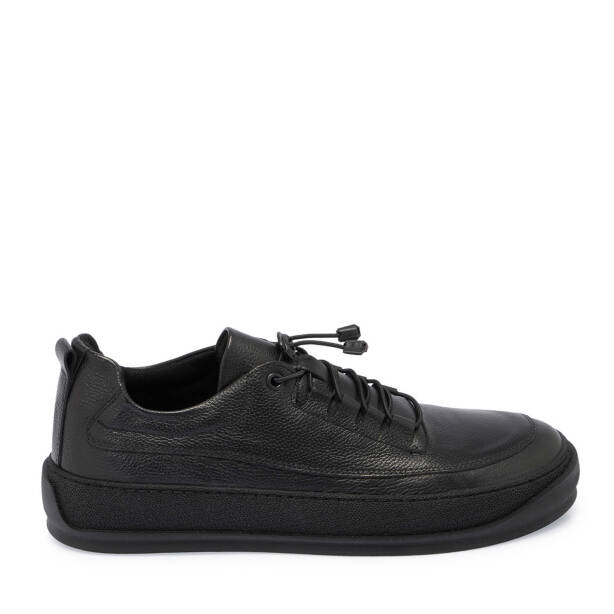 Siyah Deri Erkek Sneaker - E24S1AY57137-A23 - 3