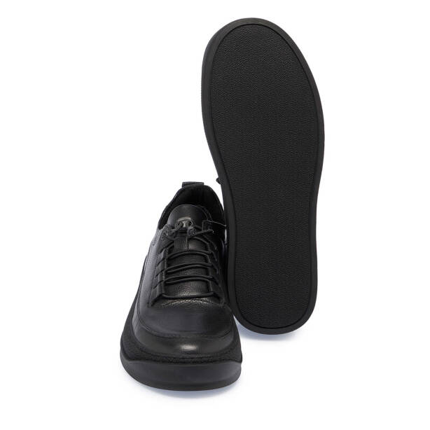 Siyah Deri Erkek Sneaker - E24S1AY57137-A23 - 4