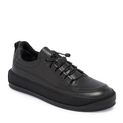  Siyah Deri Erkek Sneaker - E24S1AY57137-A23 