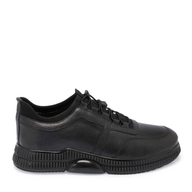 Siyah Deri Erkek Sneaker - E24S1AY57139-A23 - 3