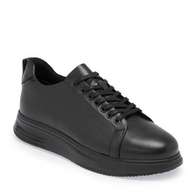 Siyah Deri Erkek Sneaker - E24S1AY57141-A23 - 1