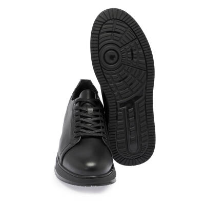 Siyah Deri Erkek Sneaker - E24S1AY57141-A23 - 4