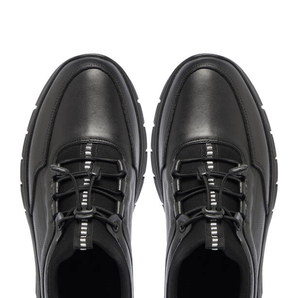 Siyah Deri Erkek Sneaker - E24S1AY57246-A23 - Tergan
