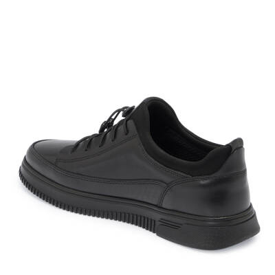  Siyah Deri Erkek Sneaker - E24S1AY57247-A23 - 2