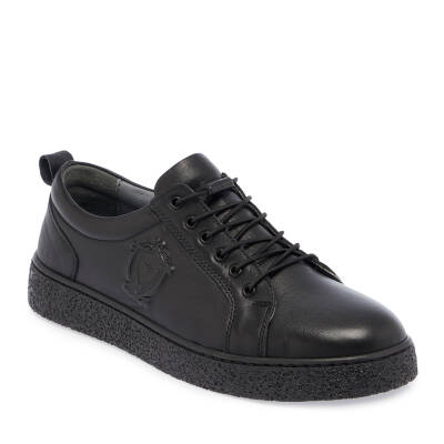 Siyah Deri Erkek Sneaker - E25I1AY57166-A23 
