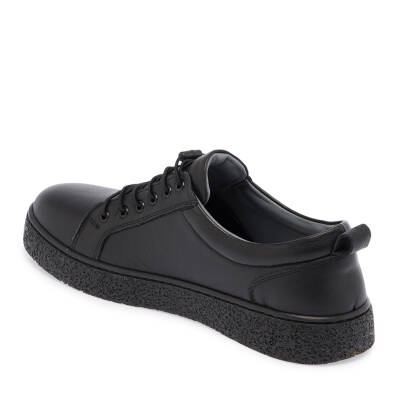Siyah Deri Erkek Sneaker - E25I1AY57166-A23 - 2